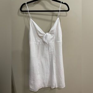 White Alice + Olivia mini dress with tie front Size 6